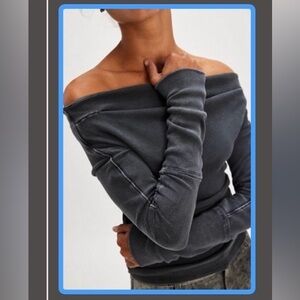 We The Free Gray Off-the-Shoulder top